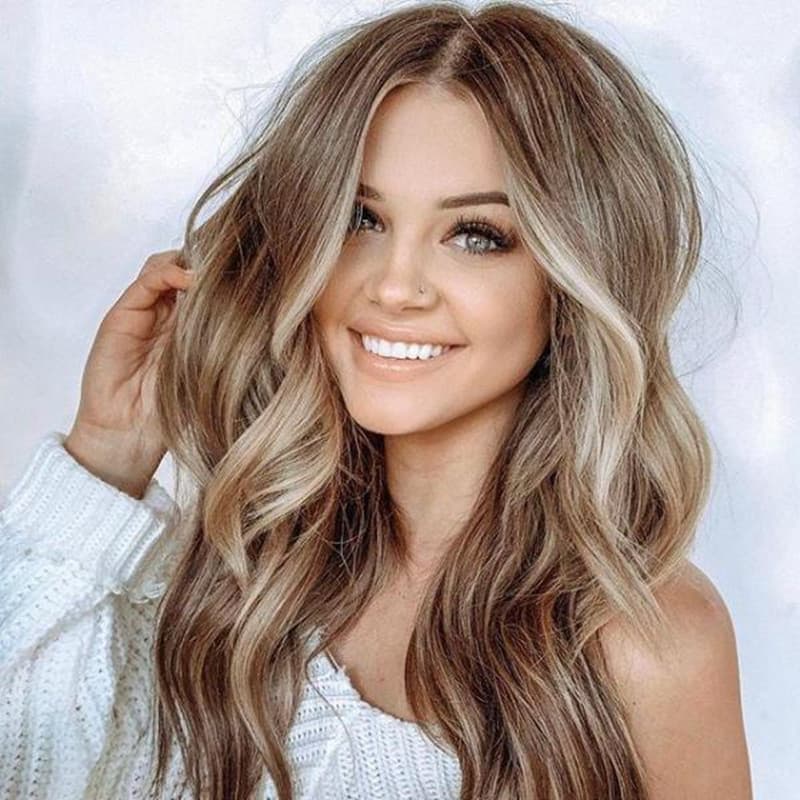 TEMU This Beautifully Dyed Women's Wig Medium Length Curly Hair Gradually Softening Into Long Waves Designed Specifically For Your Perfect Accessory