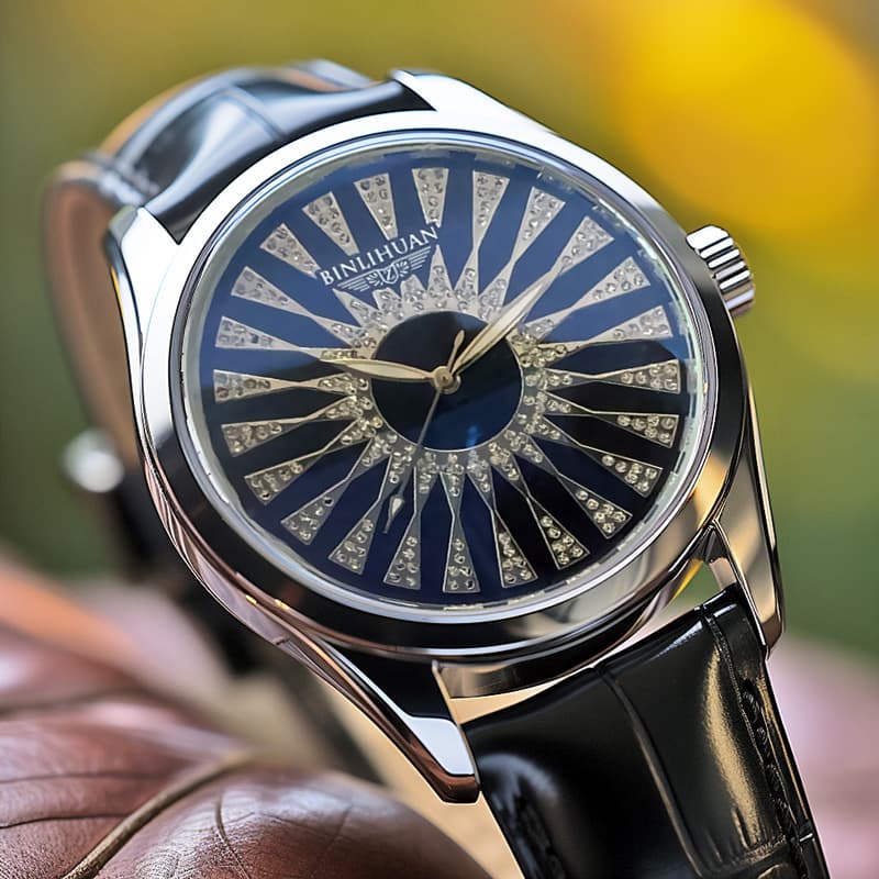 TEMU Elegant Fashionable Men's Watches, Exquisite Quartz Wristwatches With Faux Leather Straps