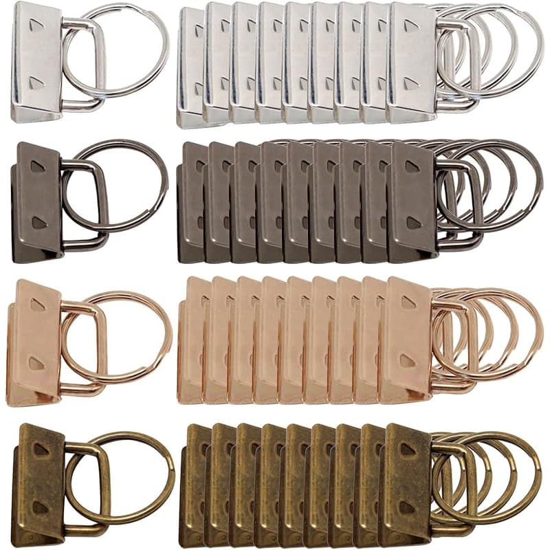 TEMU 40pcs 1 Inch Keychain Hardware Set With Split Ring Wristlet, Lanyard, Keychain Making Kit Crafts Supplies Gifts()