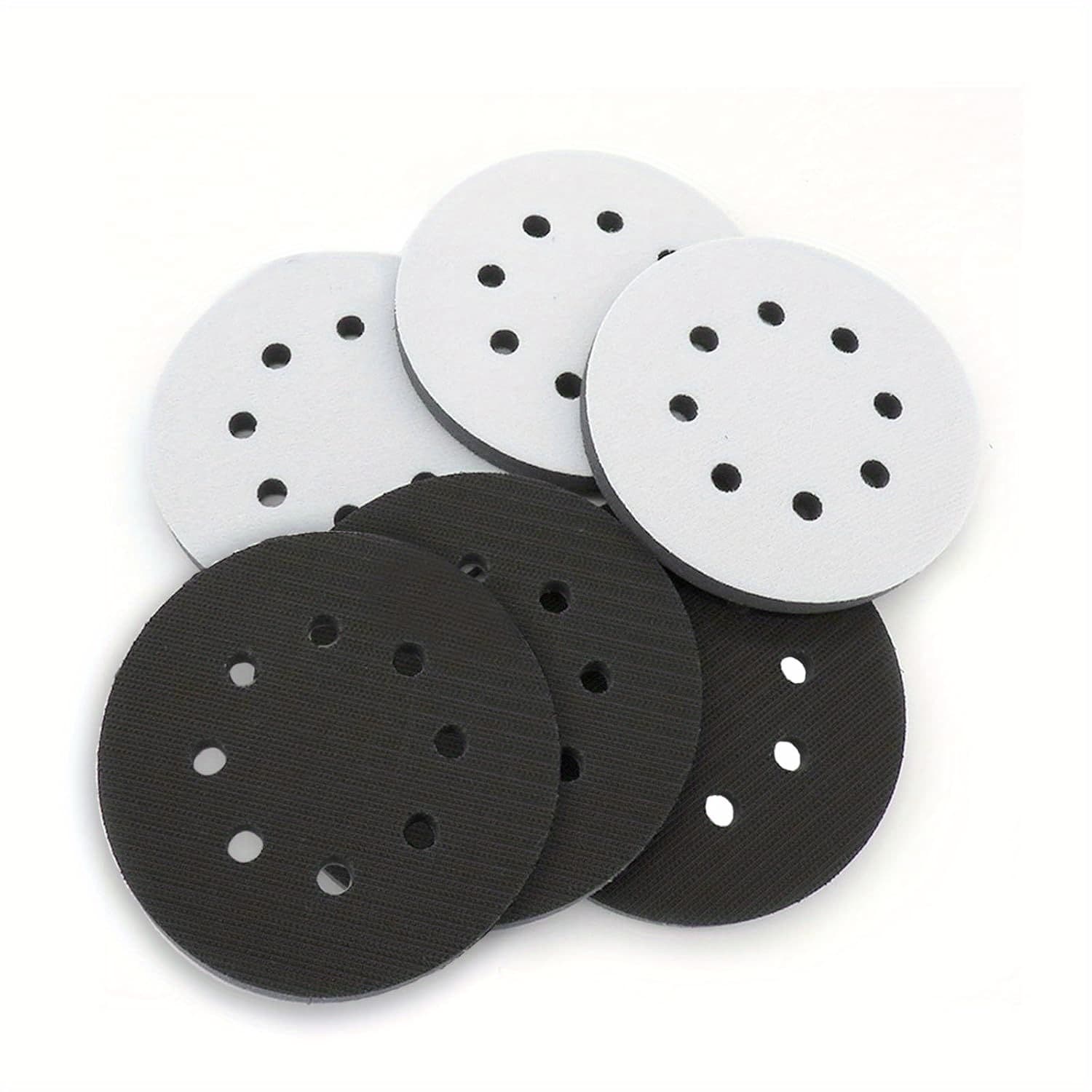 TEMU 3-pack/6-pack 5-inch 8-hole Interface Pads - Hook And Loop Soft Sponge Cushioning Backing Trays