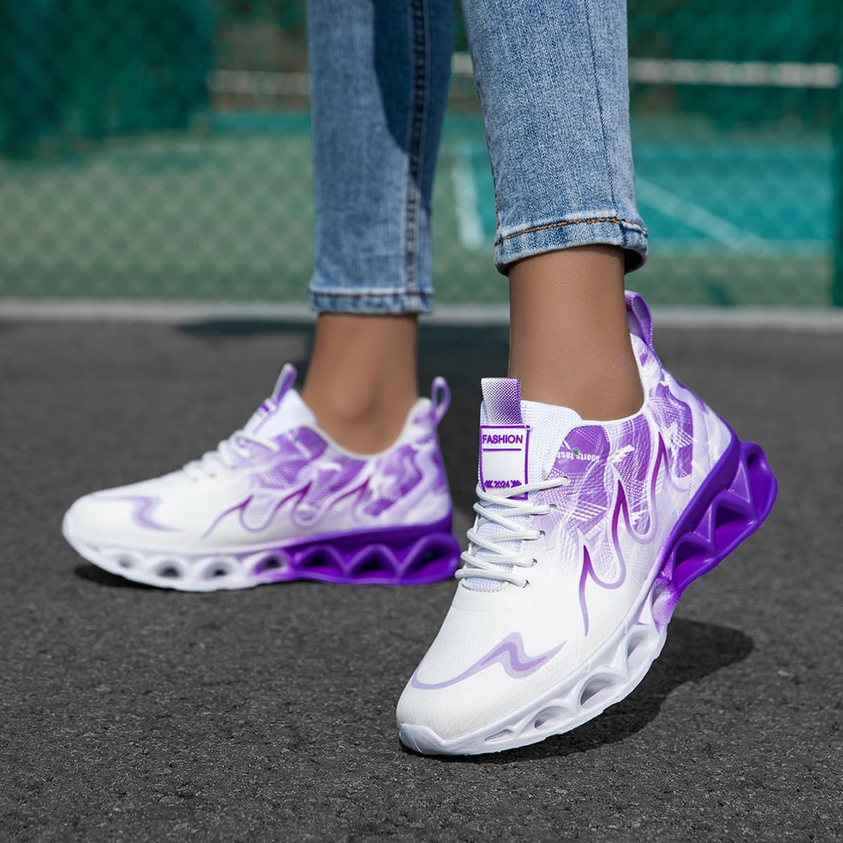 TEMU Women's Fashion Casual Sneakers - Breathable Mesh Fabric Running Shoes, Lightweight Lace-up Low Top With Round Toe, , Fabric Inner & Insole, Md Sole, Women Shoes