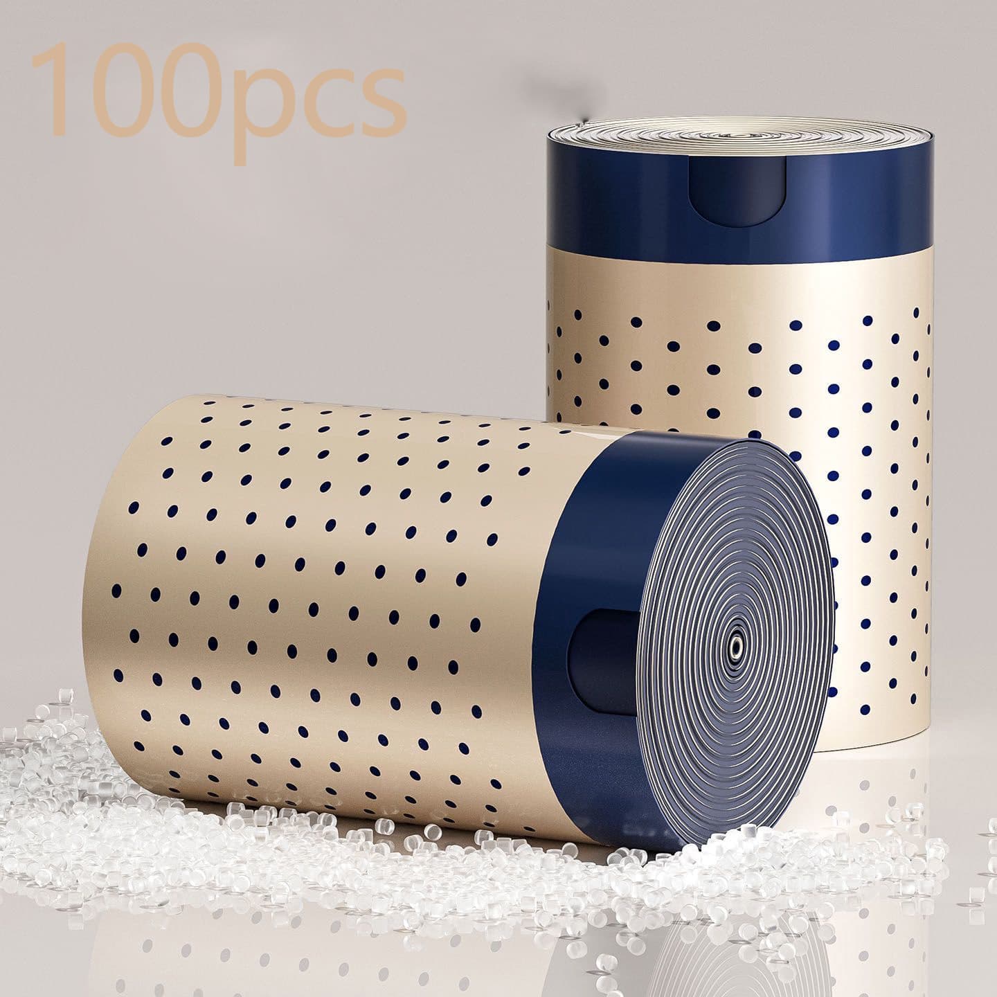 TEMU 1 Roll/100pcs - Multi-pocket Drawstring Trash Bags With Fragrance, Thickened Automatic Closing, Home-use High-cute Print Handheld Bags