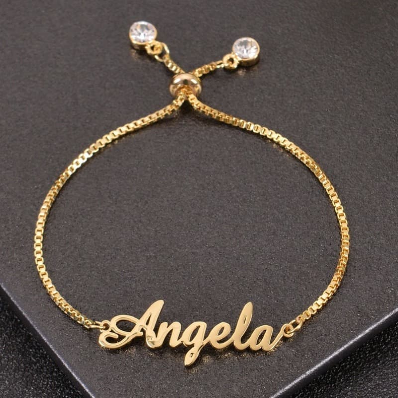 TEMU Customizable Name Bracelet Made Of Stainless Steel, Perfect For Women As A Charm For Halloween, Christmas, Thanksgiving, Or Birthday Celebrations