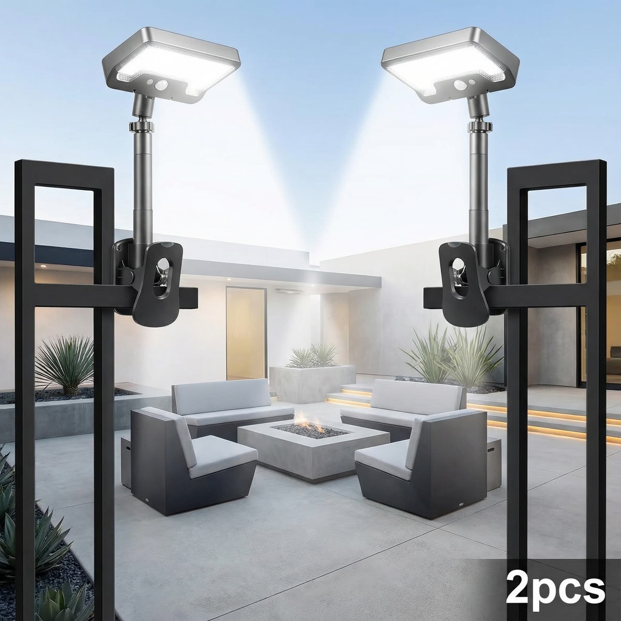 TEMU 2/4 Clip-on Solar Outdoor Wall Lights- Smart Sensor-activated Design, , Suitable For Patio/fence/garage/garage Lighting, Durable And Weatherproof