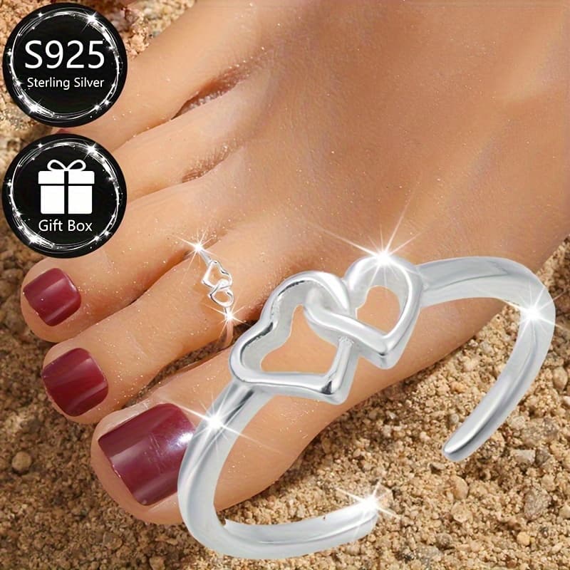 TEMU 1pc Hollow Women's Anklet, Adjustable Opening, Summer Beach Vacation Toe Ring, Party Accessory, Suitable For Summer Outfits And Vacation