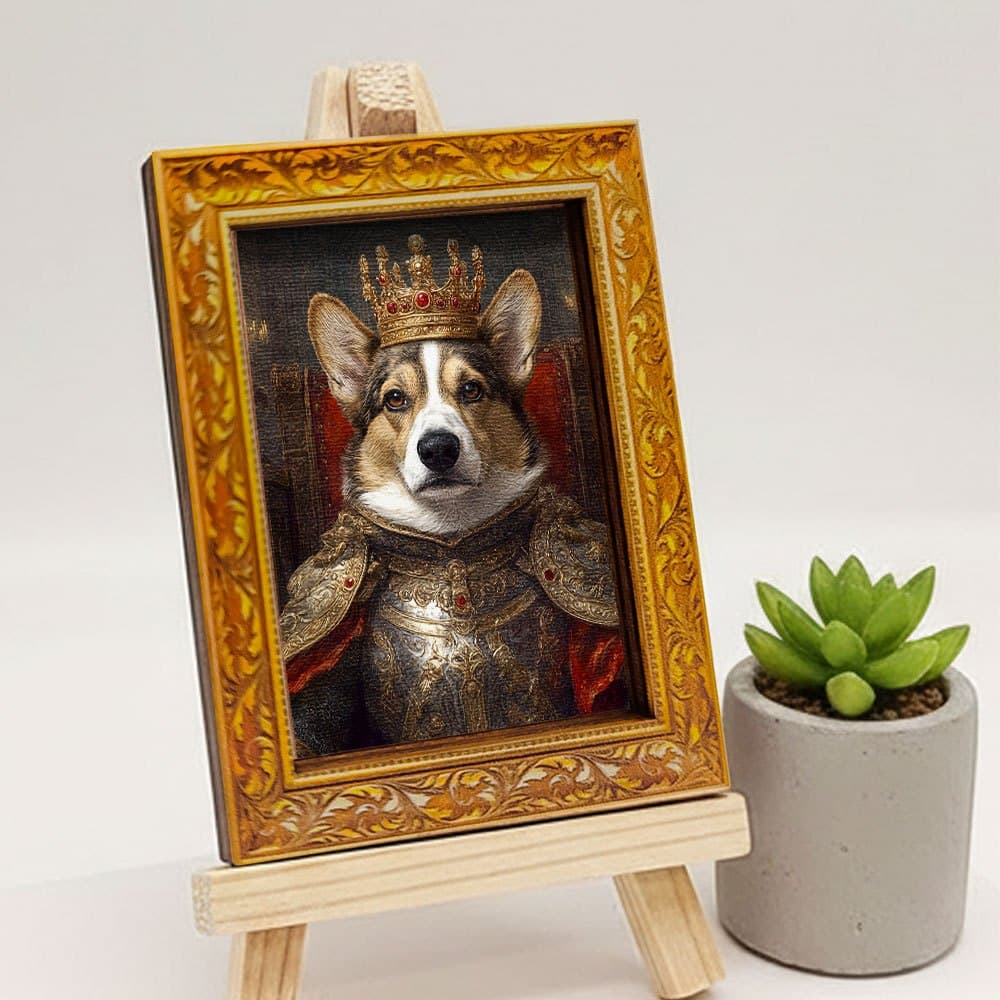 TEMU A Corgi Fridge Magnet, A Mini Wooden Decorative Painting, Wooden Magnet, Solemnly , , Home Decor, Fun Fridge Magnet, (back Is Full Of Magnet)