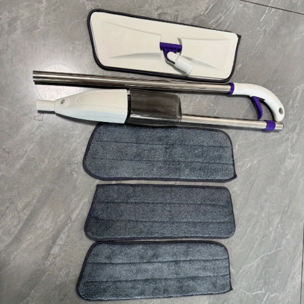 TEMU Portable Spray Mop, Single Pack! Features -degree Flexible Design And An Ergonomic Handle, Suitable For Wet And Dry Use. Comes With 3 Replaceable Cleaning Pads And Bottle