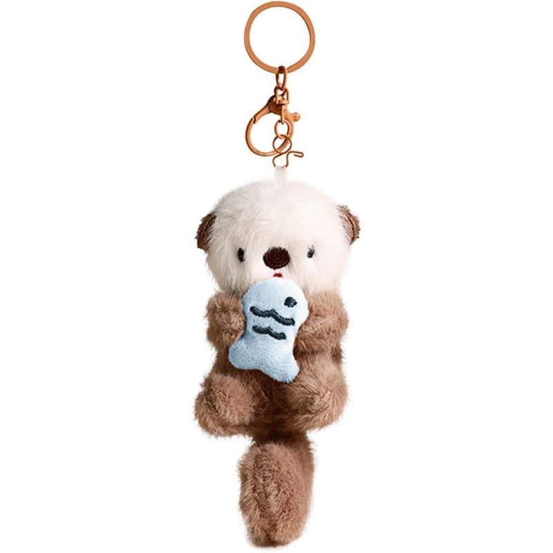 TEMU Cute Plush Otter Keychain Charm With Otter & Metal /loop - Soft Plush & Accessory Suitable For Women, Teens, - Charm, Key, Birthday Gift For, Teens, Otter Lovers
