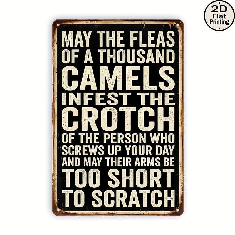 TEMU 2d Flat Vintage Sign | Humorous Warnings & Metal Wall Plaque, Iron Wall Art Suitable For Home, Office, Cafe, Indoor Decor - Funny Room Decor Gift, Retro Warning Sign