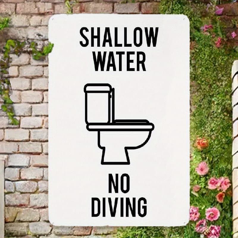 TEMU Ynlloofd Funny Bathroom Shallow Funny Retro Metal Sheet Signs 8x12inch, Wall Decoration Metal Tin Signs, Retro Metal Sign Home