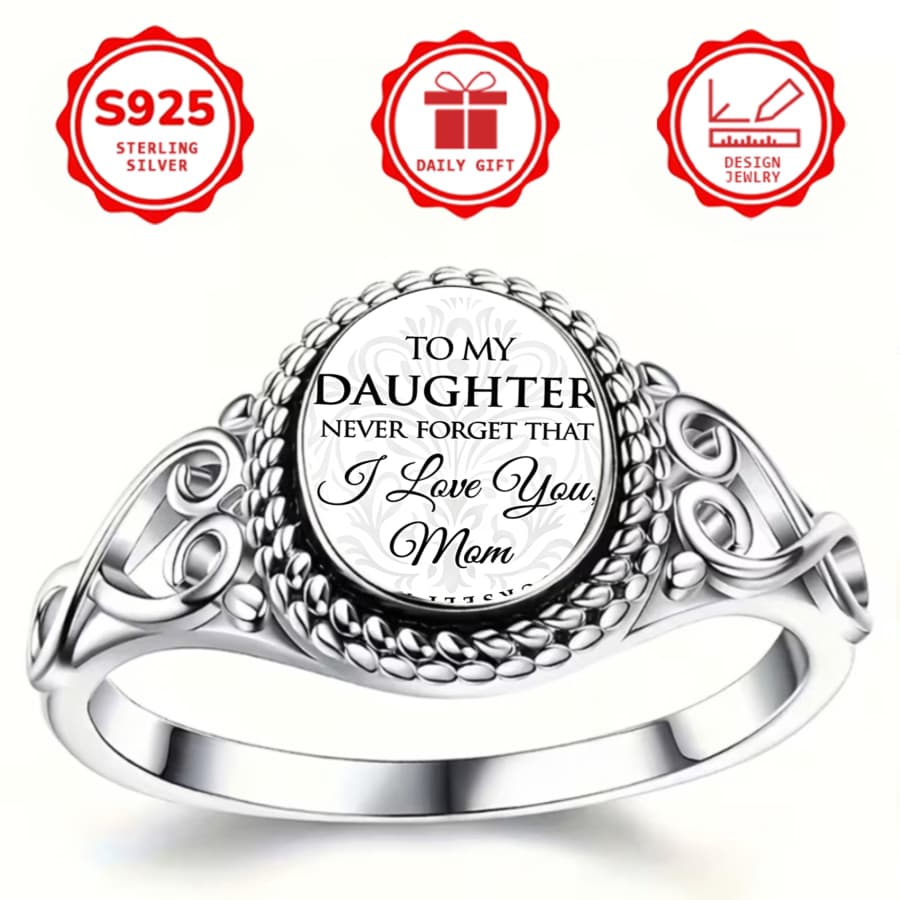 TEMU 1pc Heart Ring Love Ring Family Ring Mother Daughter Ring S925 Sterling Silvery Ring Jewelry Accessories Unique Jewelry Christmas Gifts Valentine Gifts Everyday Gifts Birthday Gifts, For Teenager