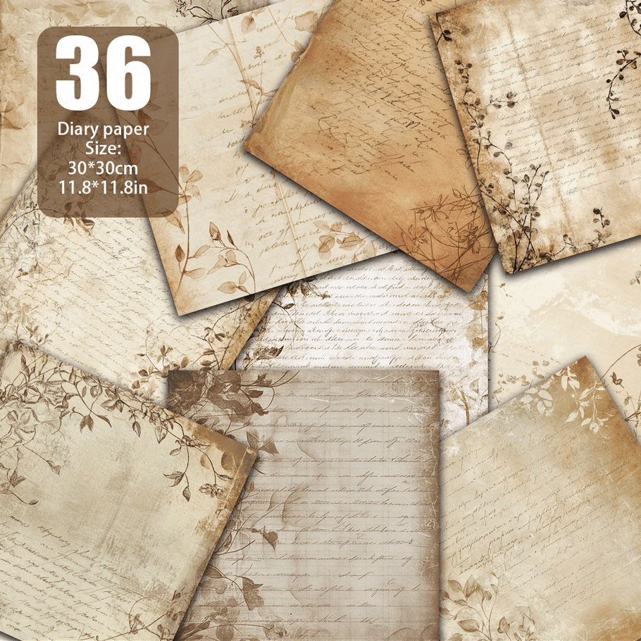 TEMU 36 Sheets Of Vintage Handbook Floral Paper, Decorative Paper Suitable For Junk Diary Handmade Background Decoration And