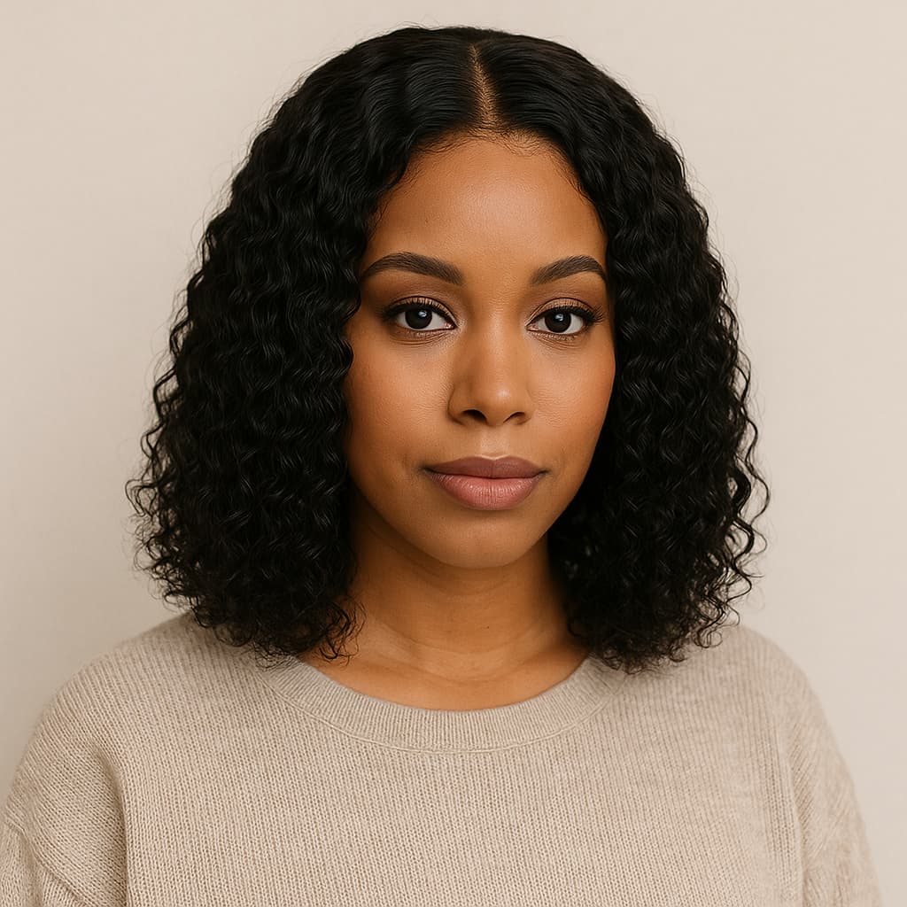 TEMU 14-inch Wave No-glue Lace Wig | Pre-trimmed Hairline For And More Comfortable Wear, No Glue Required, Suitable For Parties, Balls, And Daily Use
