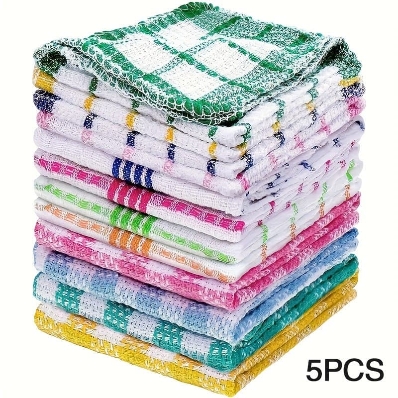 TEMU Absorbent Kitchen Dishcloth- Reusable Quick-dry Soft Towel Fabric Cleaning Cloth, Dual-use Home And Travel, Thickened Durable Dish Towel, 11inch -functional Dish Cloth-random Color