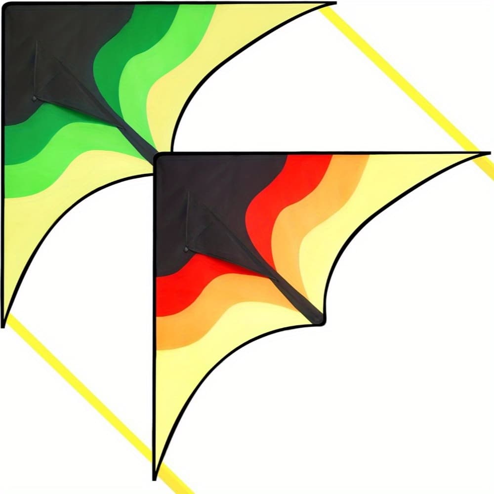 TEMU 2 Packs Large Kite Gradient Green And Yellow- For Kids And Adults, Beach Kite With 328ft String, Wonderful Gifts Of Outdoor Games And Activities For Boys And Girls