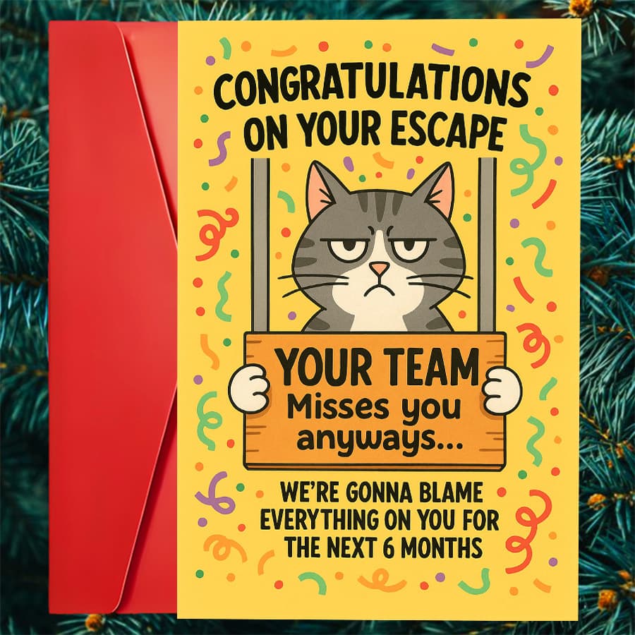 TEMU A Humorous Farewell Card For Colleagues Who Are To A Or Retiring, Ideal For Expressing Gratitude From And Suitable For Office Farewell Parties And Goodbye Notes