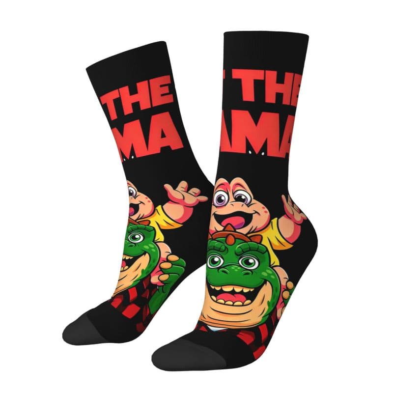 TEMU Retro Nostalgic Cartoon Dinosaur Print Mid-tube Socks Drama Unisex Breathable Sweat-absorbent Non-stuffy Long Socks / American Drama Fan Personalized Casual Versatile Couple Socks Daily Wear To