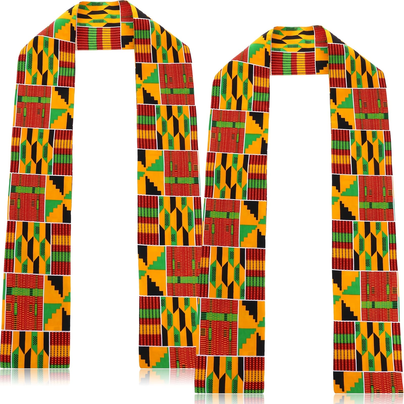 TEMU 2pcs African Pattern Scarves Suitable For Black History Month - Adjustable Shawl Belt Scarf With Print, Traditional African Shawl For , Cultural Fashion Accessory For Daily Wear