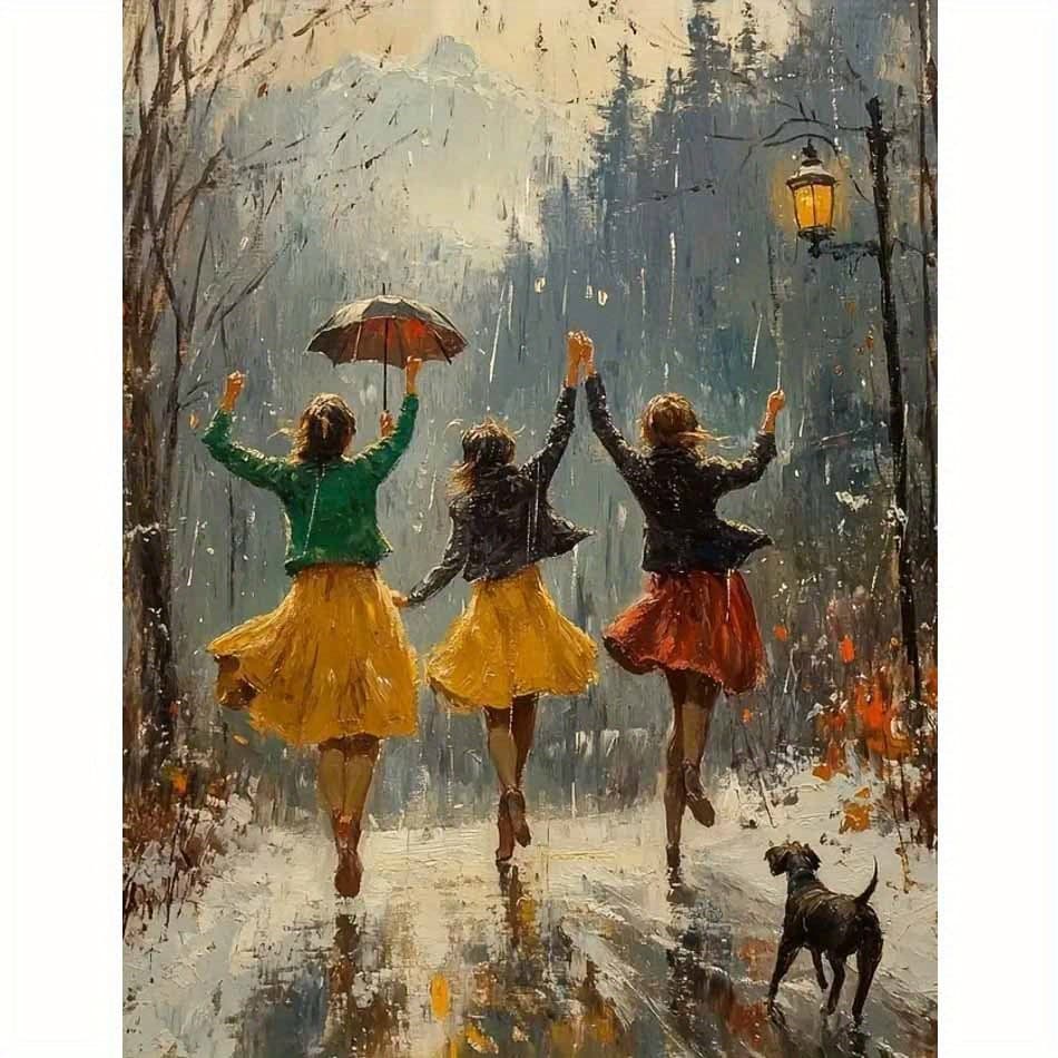 TEMU Professional Art Use Paint By Number For Adults Beginner, Gift Canvas Painting Kits, Girls Dancing In Oil Painting Kit, Paint Adult Crafts For Gift Home Wall 16x20inch
