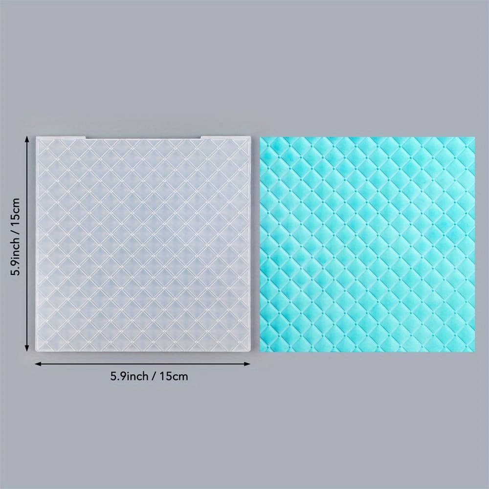 TEMU 3d Embossing Folder Featuring A Rhombus Lattice Design, Perfect For Textured Backgrounds In Scrapbooking And Craft Projects, Including Template Molds And Decorative Crafts
