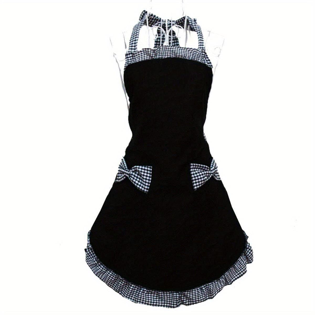 TEMU Essential For Baking/cooking! And White Bow Tie Apron Features A Strap Design That Fits The Body Perfectly