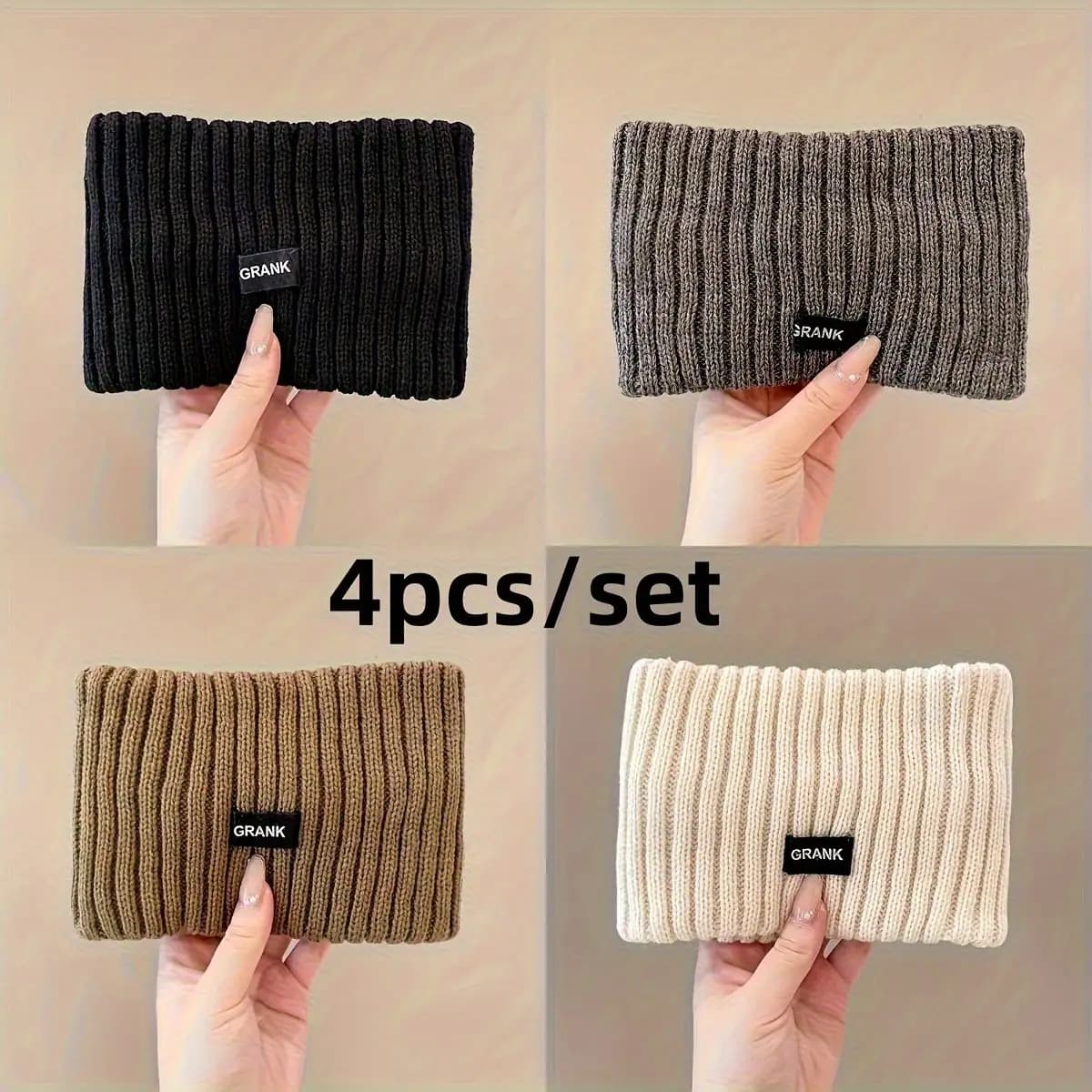TEMU 4pcs Women's Headbands- Winter Warm Ear Covers, Solid Color Headwear, Fashionable And Comfortable For Daily And Formal Occasions Universal Hairbands
