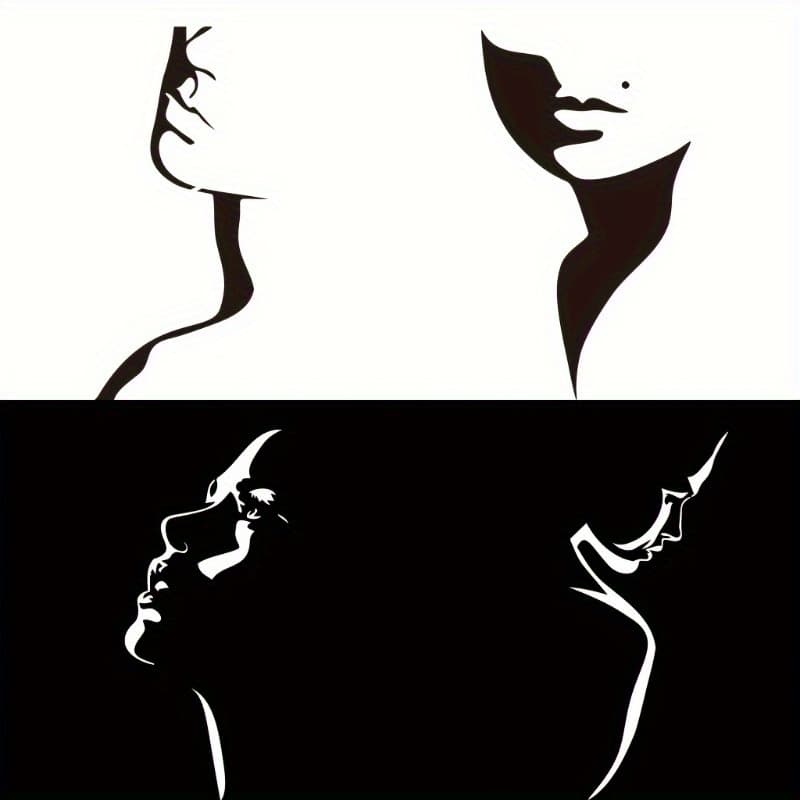TEMU 4pcs Facial Contour Template Set - Multifunctional Portrait Template, Modern , A4 Size--washable And Reusable, Suitable For Diy Crafts On Wood, Fabric, Paper, Walls, Canvas And Floors