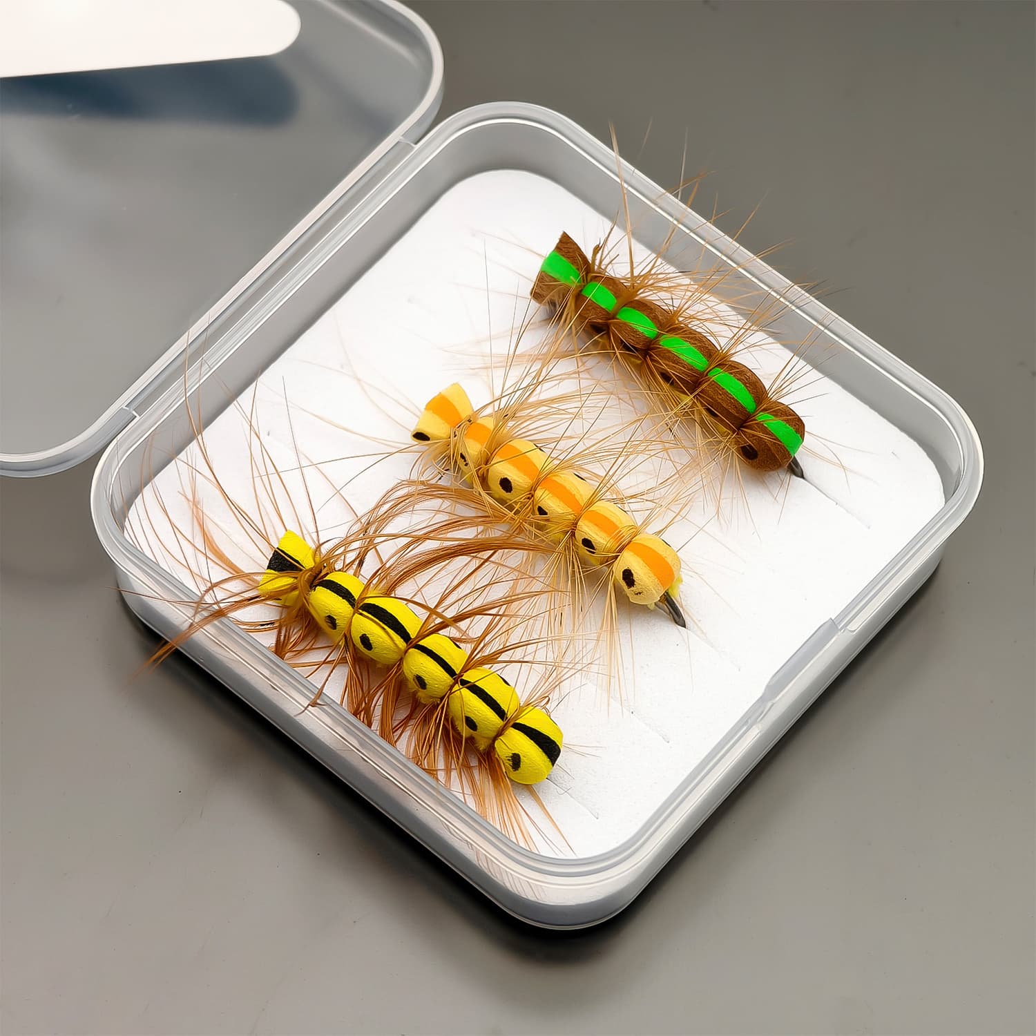 TEMU Anfs 3pcs Hand Made Dry Fly Fishing Flies-fly Baits With Box, Amazing Gift For Angler