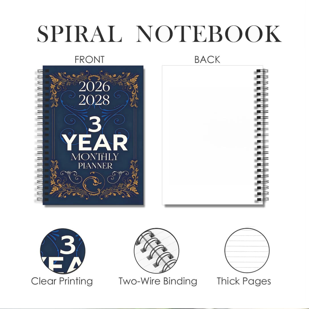 TEMU Portable 3-year Monthly Planner & Goal Suitable For Home Office - Layout With 2026-, Memo Section & , 5.5 X 8.3 Notebook For Daily Planning And Scheduling