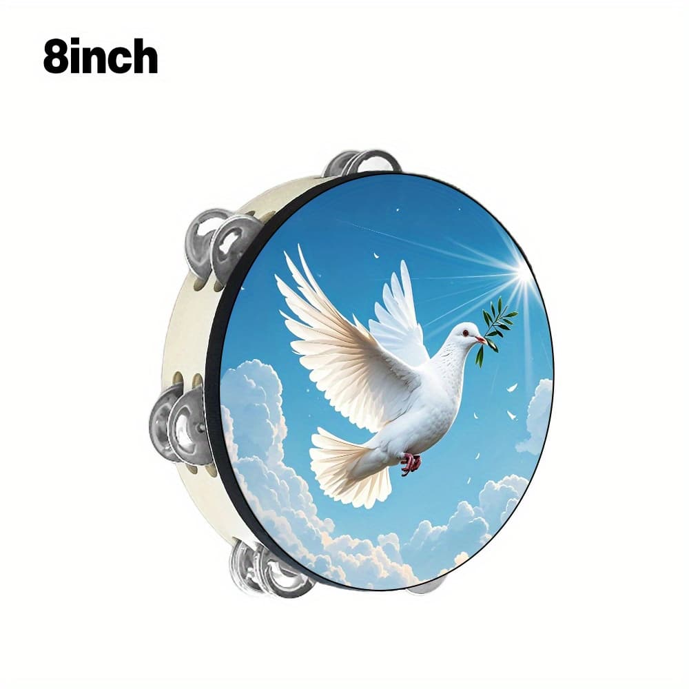TEMU 8/ 10 Inch Sky With , Double Row Jingle For Adults, Clap Drum For Party Musical Instrument