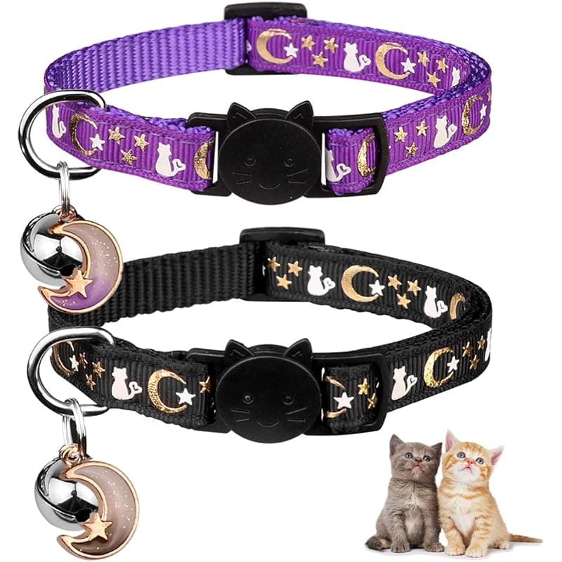 TEMU 2pcs Breakaway Cat Collars - Adjustable, -the-, Durable Nylon, Perfect For Outdoor Activities, Cute Kitten Collars, Pet, | Design|adjustable Collar