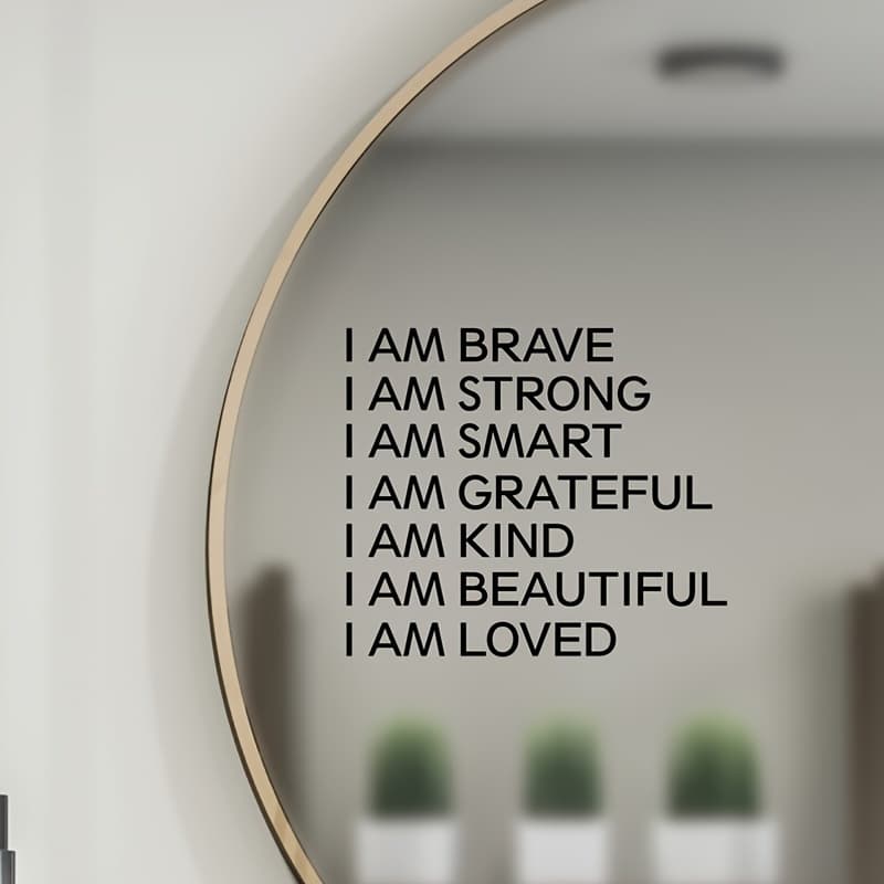 TEMU 2d Flatpositive Affirmation Of My , Strength, Wisdom Mirror Stickers And Car Stickers