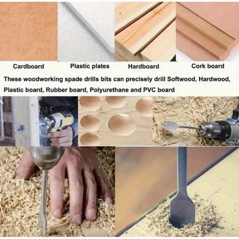 TEMU 25mm (1 Inch) Wood Spade Drill Bit, 1/4\' Hex Shank Heavy Duty Paddle Bit With , For Hand Drill Driver