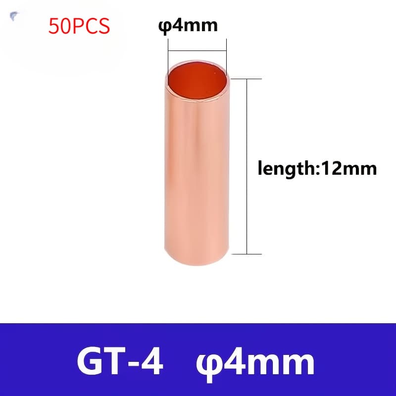 TEMU 50pcs Of Connecting Tubes, Wire Connectors, Small Tubes, Joints, Straight Connectors, Crimp Tubes, Cold-pressed
