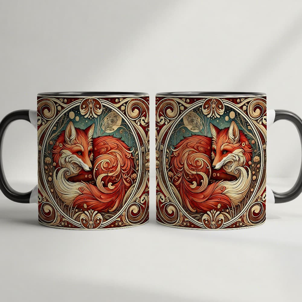 TEMU 1pc Mug, Vintage Style Coffee Cup, Exquisite Floral Swirl Animal Pattern Drinkware For Home Office, Ideal Gift For Art Enthusiasts On Thanksgiving Christmas Birthdays