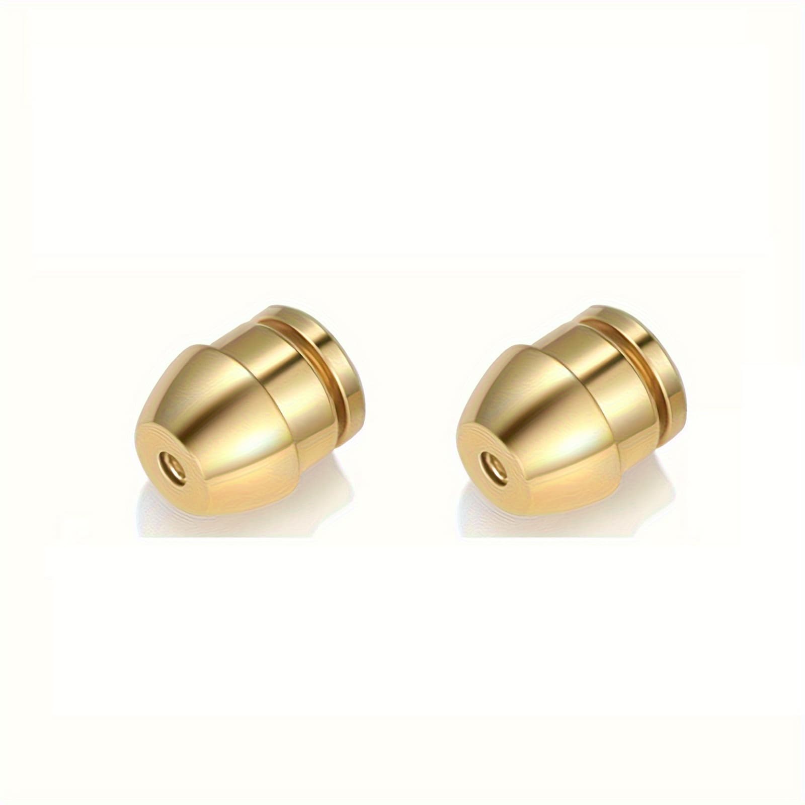 TEMU Low-sensitive Locking Earrings Back , Suitable For 0.6-0.8mm Column, Suitable For Drooping Ears, Brass, Jewelry Making Parts