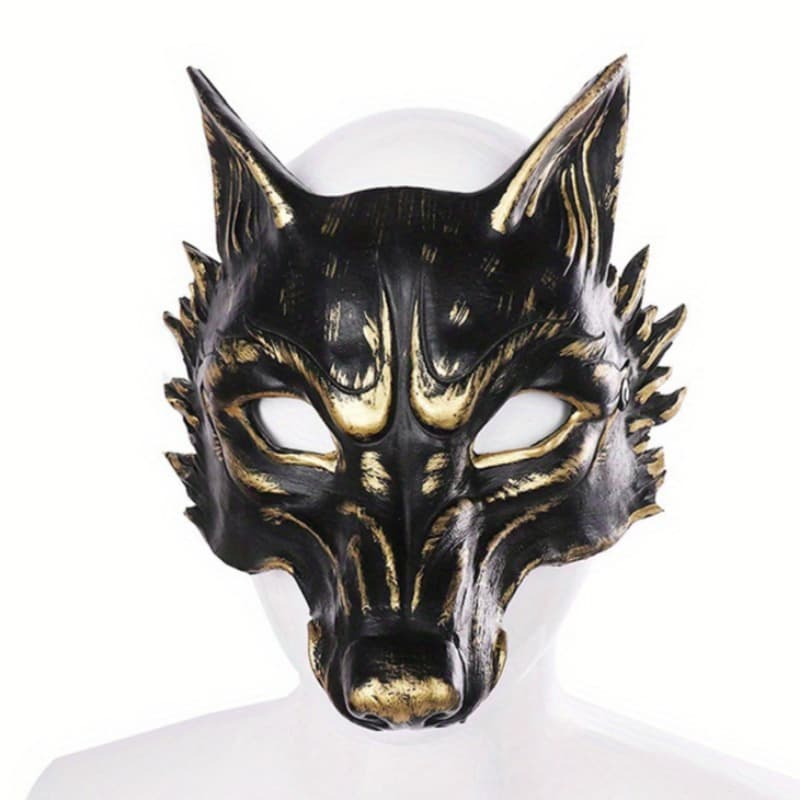 TEMU 1pc High Quality Queuing Masks, Dressup Ball Costumes Wolf Masks, Party Cosplay Unisex Half-face Werewolf Mask