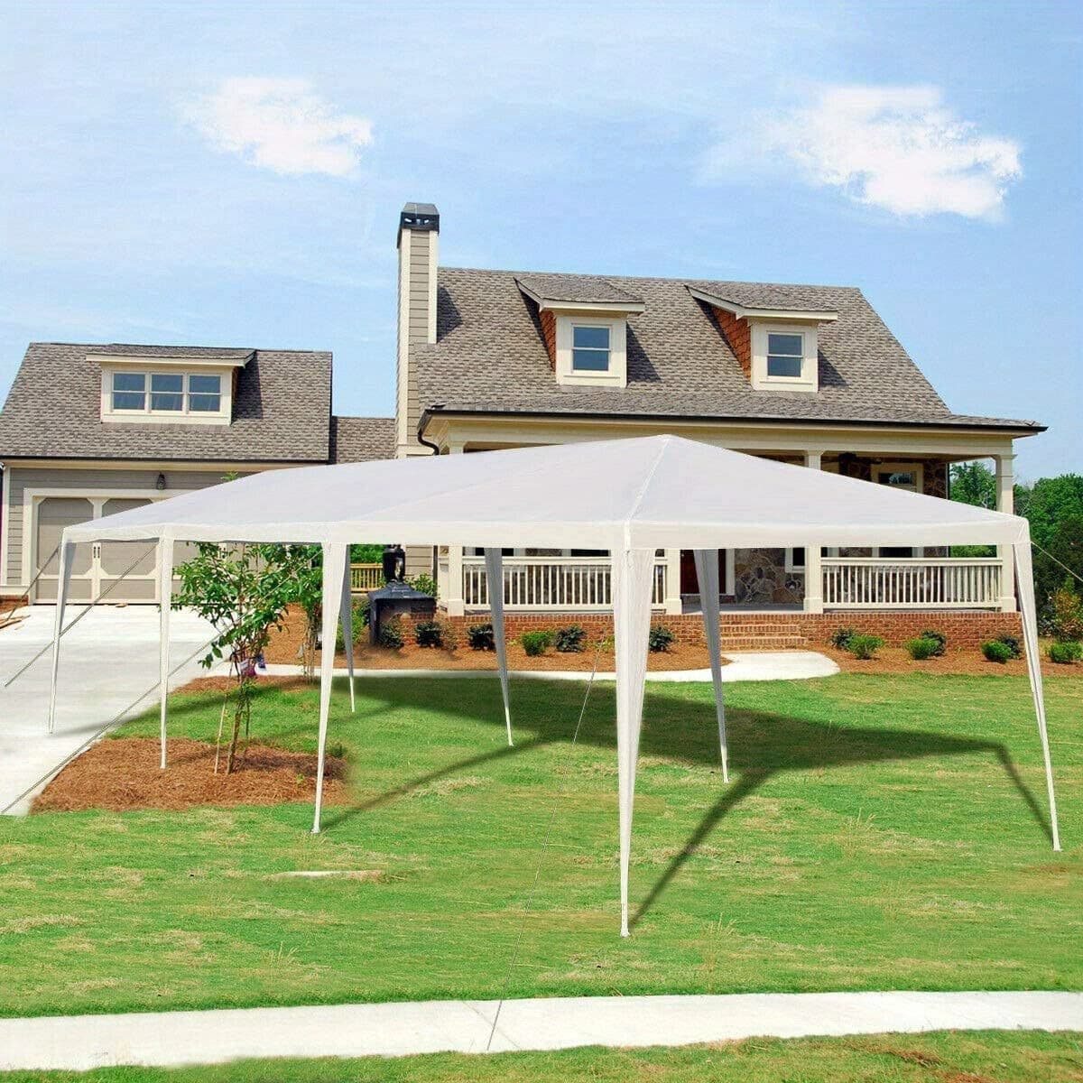 TEMU 10x10/ 10x20/ 10x30 Feet Outdoor Canopy Tent, Wedding Party Tent With 16 Stakes And 8 Wind Ropes, Yard Enclosed For Events, Parties, Backyard