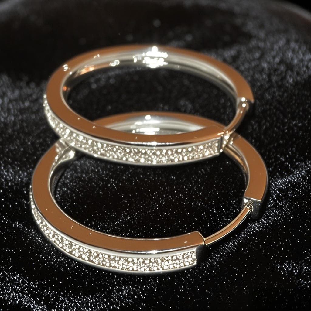 TEMU Minimalist Elegant Micro Pave Synthetic Zirconia Big Hoop Earrings For For Banquets Party Vacation Trip Casual Daily Wear