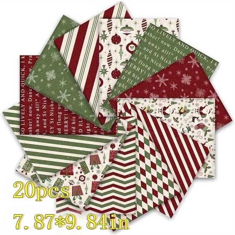 TEMU A Collection Of 20pcs Measuring 20x25cm (7.87x9.84in) Featuring , Made From Printed Hand-stitched Fabric. This Includes Strips For Projects