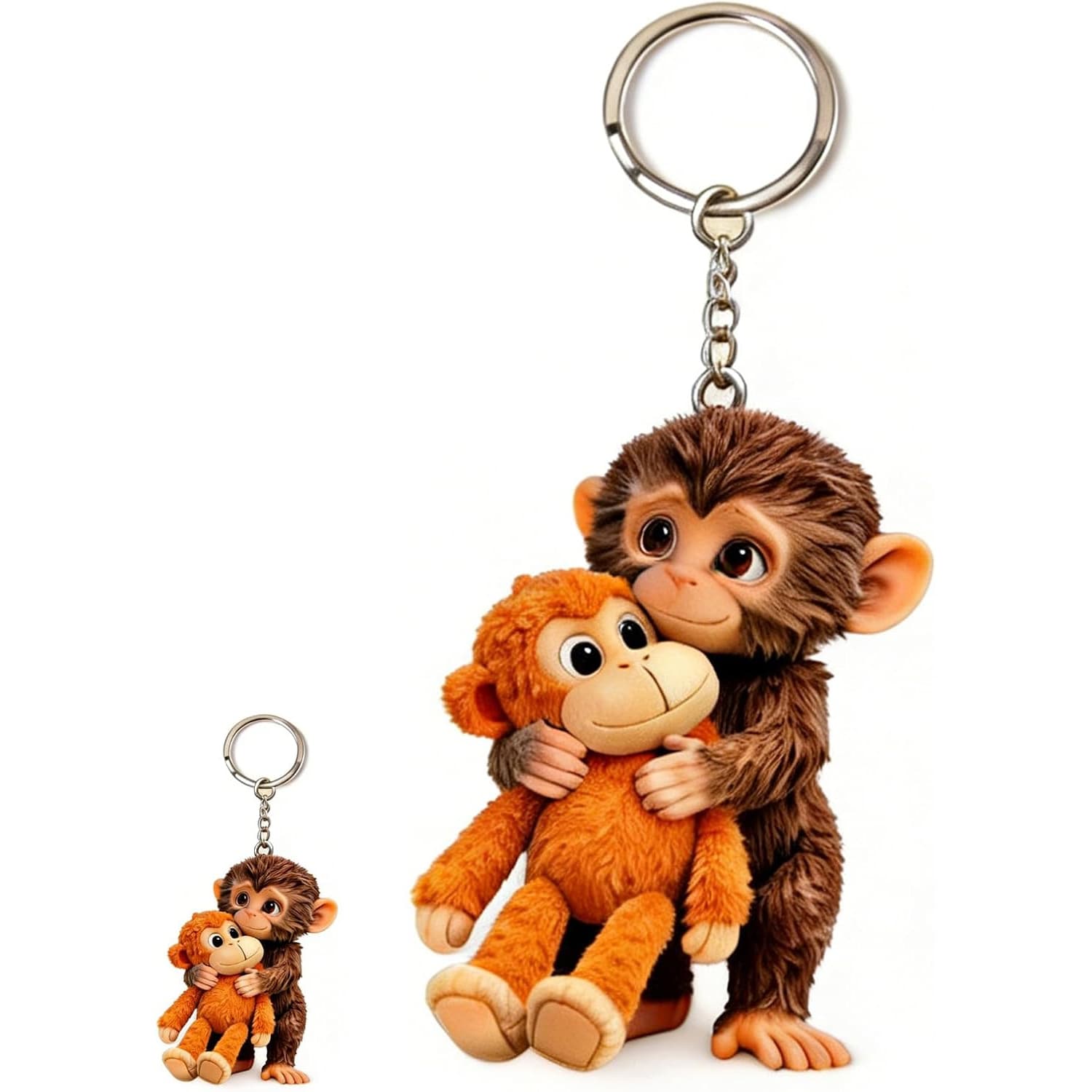 TEMU 3d Viral Keychain, Hugging Monkey Keychain Backpack Purse Car Keys