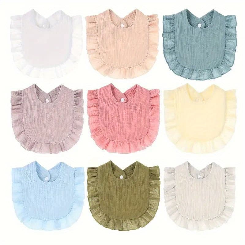 TEMU 9pcs Set Of Baby Saliva Wipes, Bibs, Bibs And Saliva Pouches
