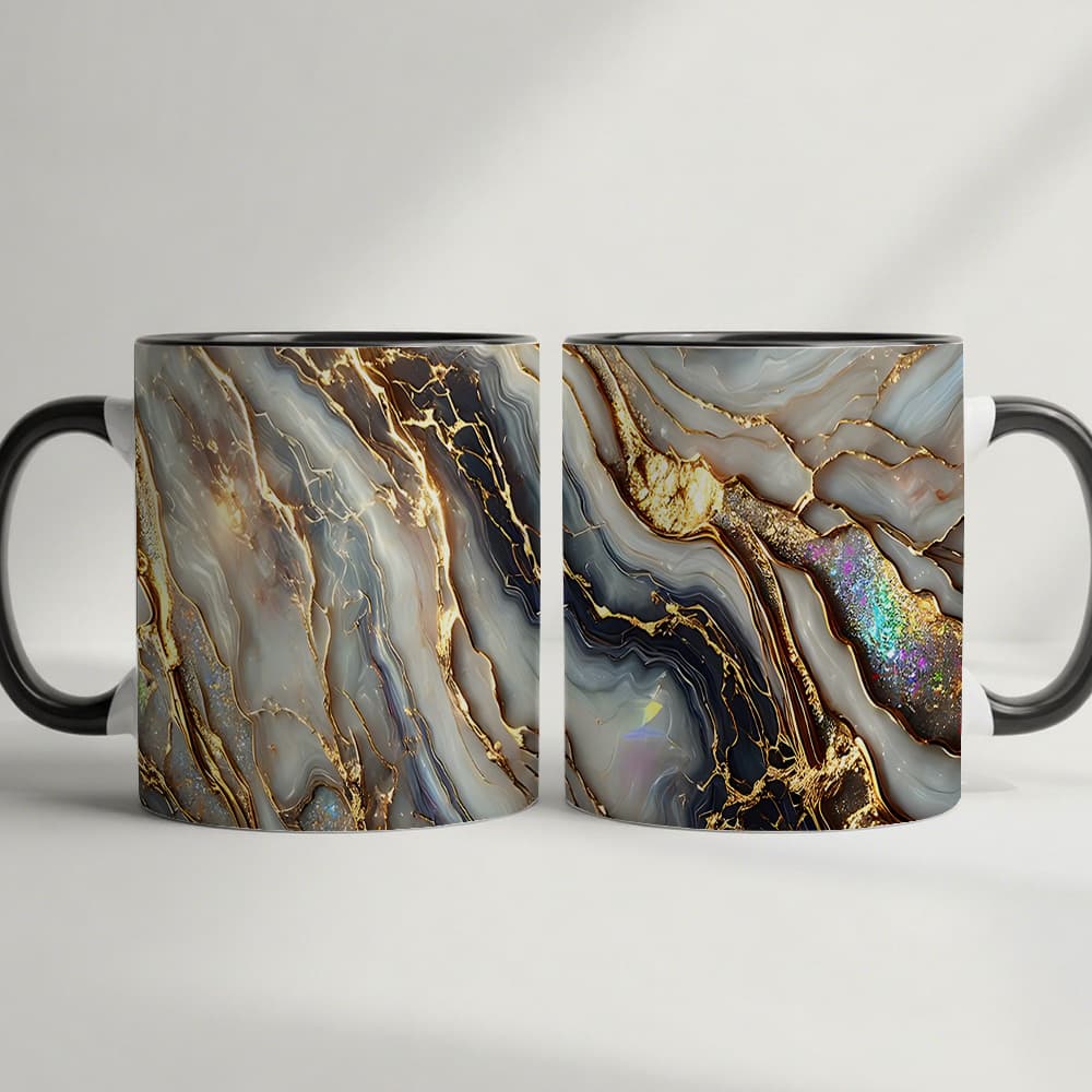 TEMU 1pc, Luxury Agate Pattern Coffee Mug, Cup, Ideal For Home Office Use, Perfect Gift For Birthday Christmas