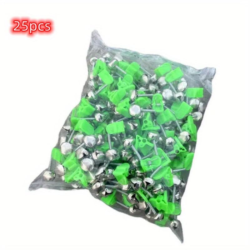 TEMU 25/50pcs Rod Bell With Dual Alarm, Stainless Steel Night Fishing Bells, Anti-slip Design To Prevent Fish Falling, Father's Day And Outdoor Gear