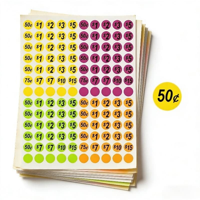 TEMU 700pcs Neon Stickers | Pre-printed Retail Pricing Labels For Garage, 0.79 Inch Diameter, Made Of Paper