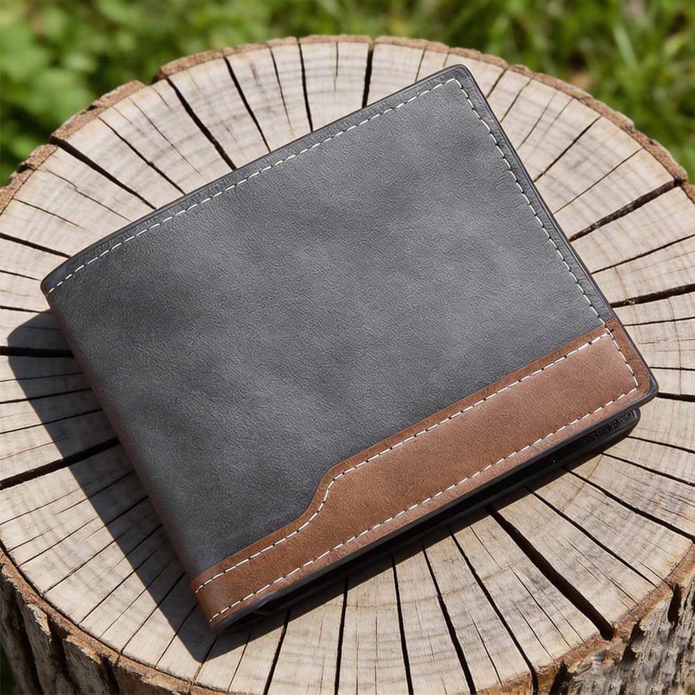 TEMU Personalized Faux Leather Wallet, Men's Faux Leather Wallets, Custom Name, The 's Gift For Dad Son Husband Boyfriend
