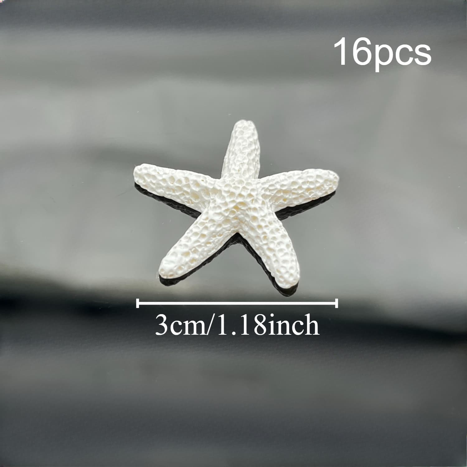 TEMU 16 Resin Starfish Decorations, 1.18 Inches In Size, Suitable For Weddings, Holiday Decor, Home Decoration, And Craft Projects, As Well As For Bathrooms Or Aquarium Decoration