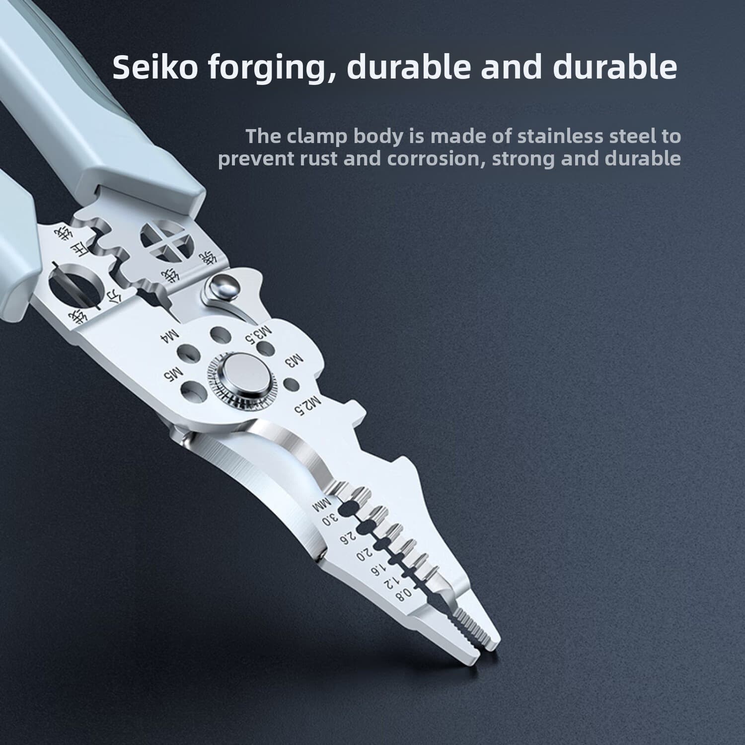 TEMU Heavy-duty Stainless Steel Wire Stripping Tool - Versatile Device For Cutting, Crimping, And Stripping, Electrician Pliers For Professional And Applications