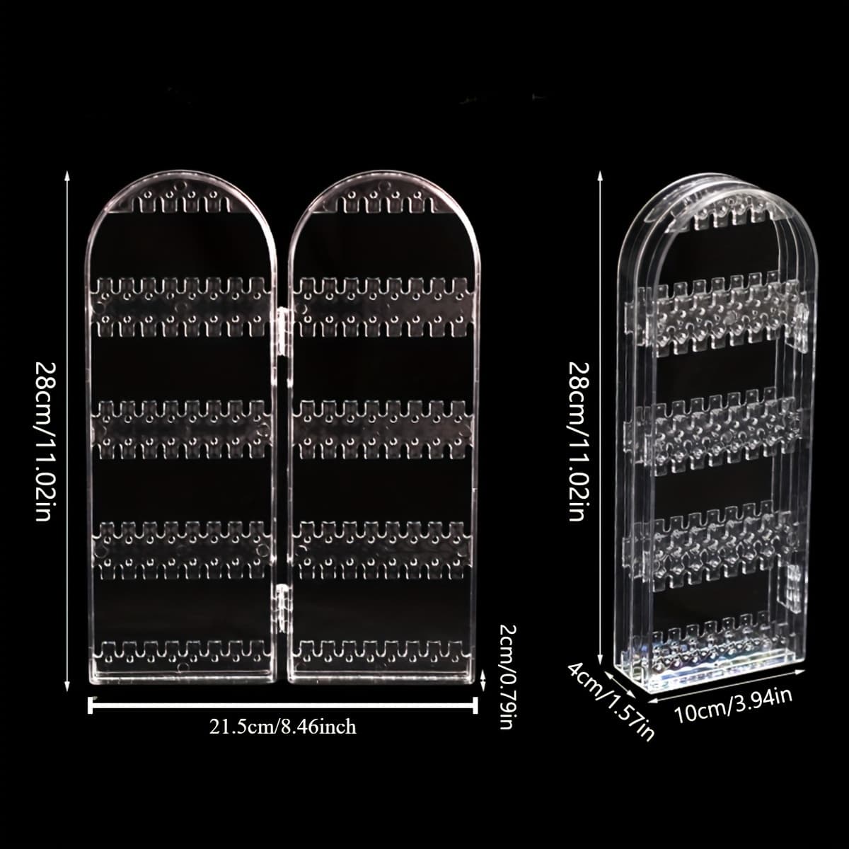 TEMU 120 Hole Transparent Plastic Earring Display Stand, Large Capacity Jewelry Storage Box, Multifunctional Organizer For Small /shops/retailers, Transparent Acrylic Earring Stand,