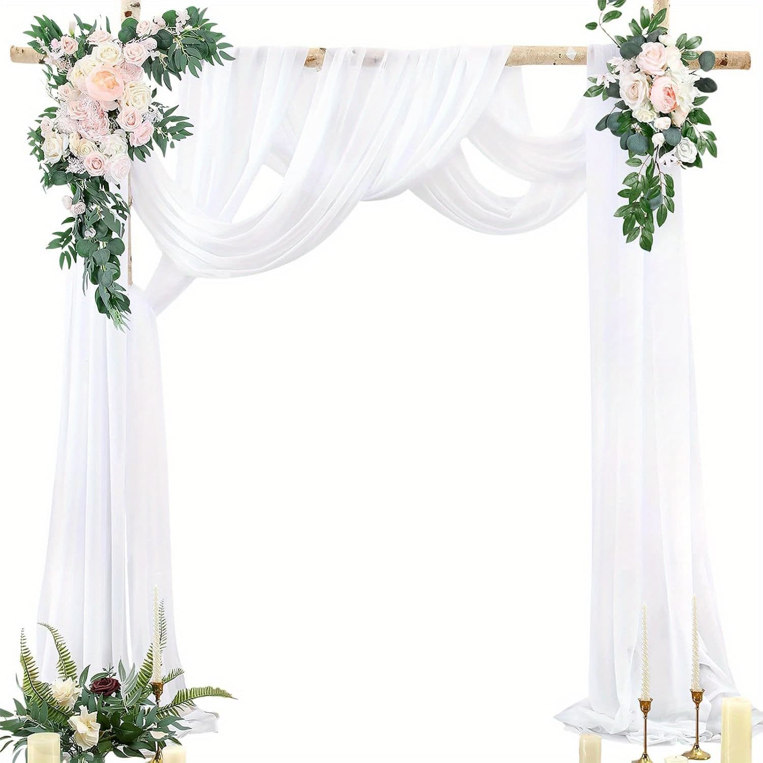 TEMU 2 Pack 75x600cm Wedding Arch Curtains- Weddings, Photography& Party Decor
